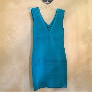 BEBE Turquoise Bandage Dress